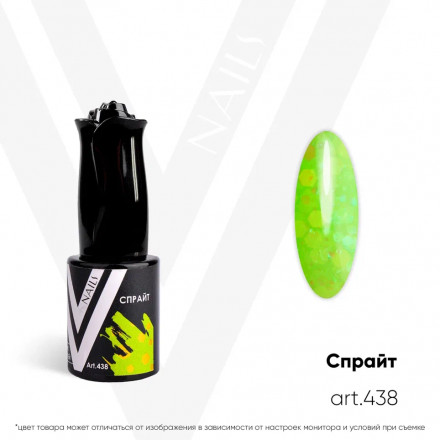 VOGUE NAILS   Гель-лак неоновый с шестигранниками  10мл  #438